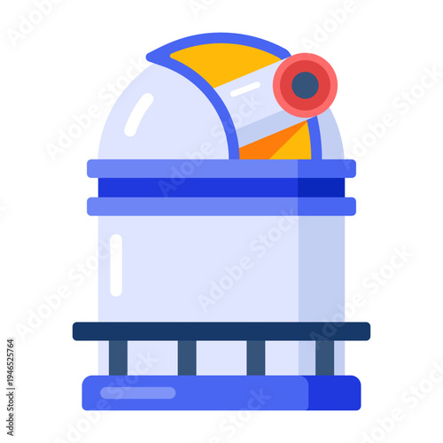 An icon showing an observatory designed in flat style