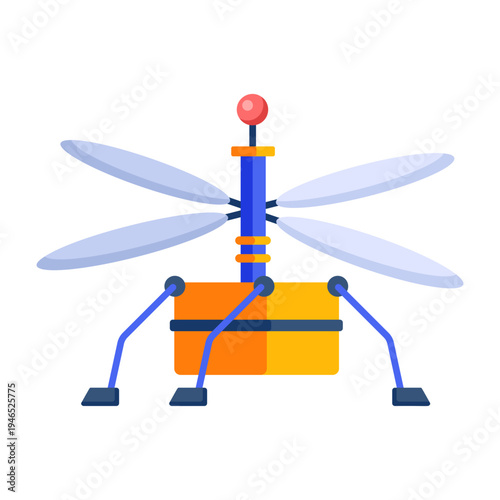 An icon showing the Ingenuity helicopter designed in flat style