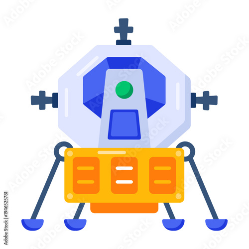 Flat icon depicting a lunar lander