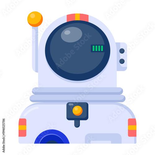 Flat style icon depicting a spacesuit