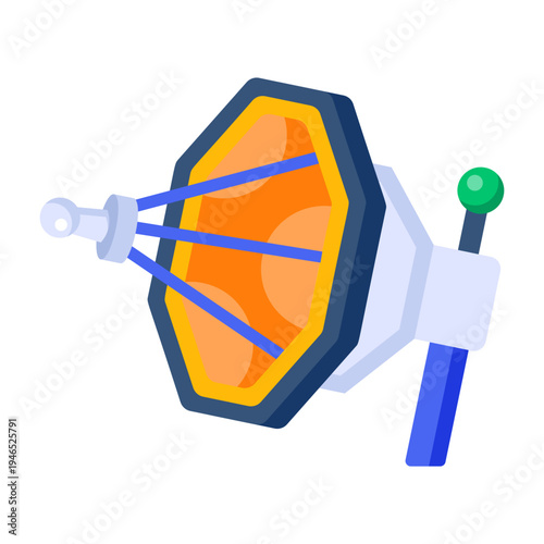 Flat style icon depicting the james telescope