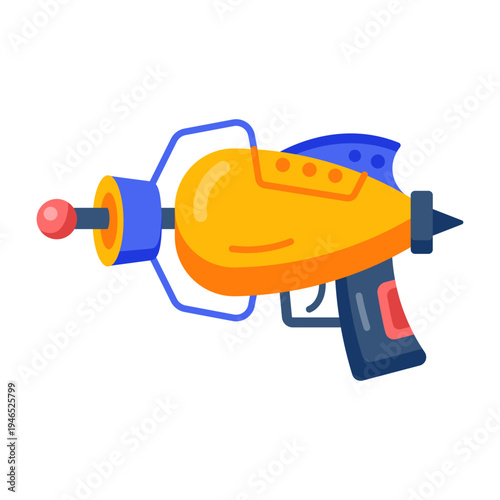 A flat style icon of a laser gun