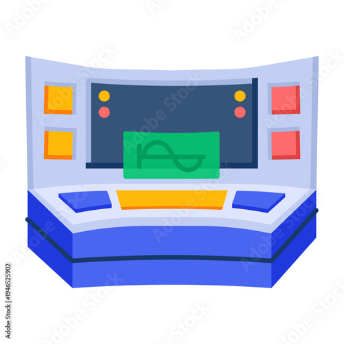 A flat style icon of a control panel