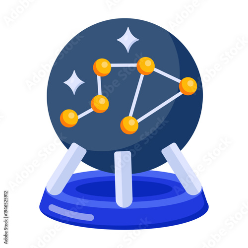 Flat style icon depicting constellations