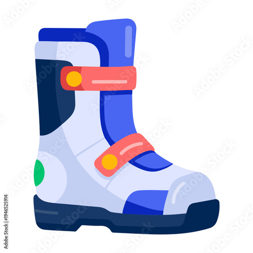 A flat style icon of astronaut shoes