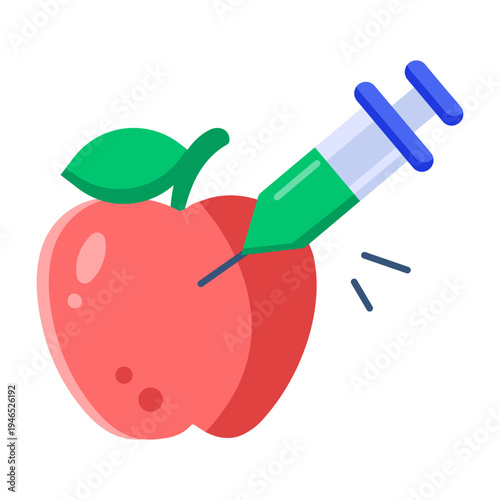 An icon showing fruit testing designed in flat style