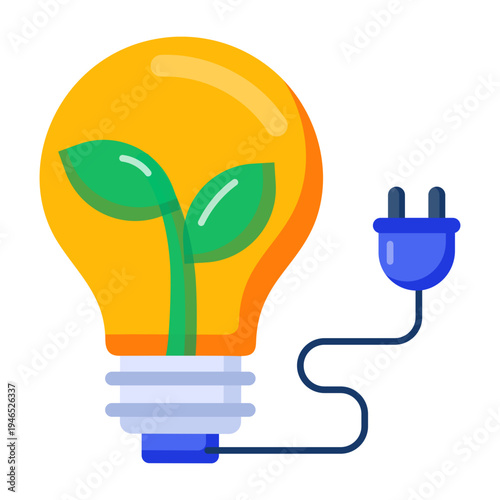 A flat style icon of bioenergy