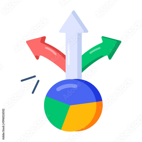 A flat style icon of decision making