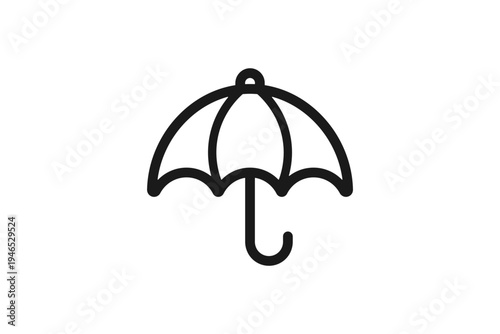 雨や降水を表す傘のシンプル線画アイコン