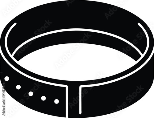 event wristband silhouette vector art illustration, black and white design