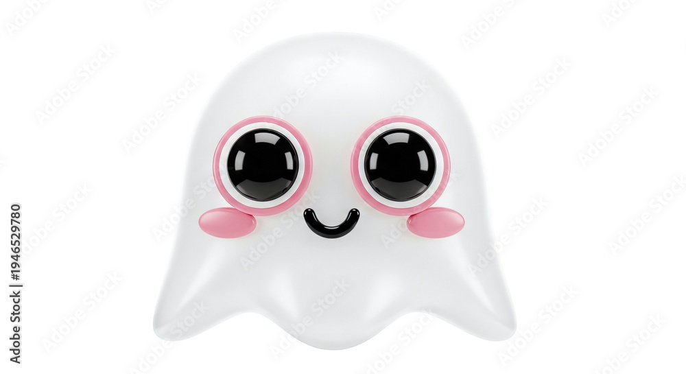 Obraz premium Cute Kawaii Ghost Character