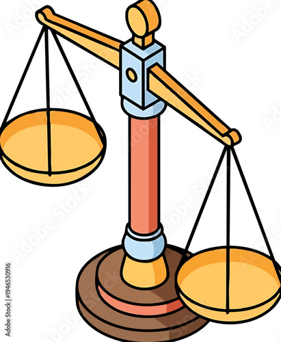 Illustration of Balance Scales of Justice