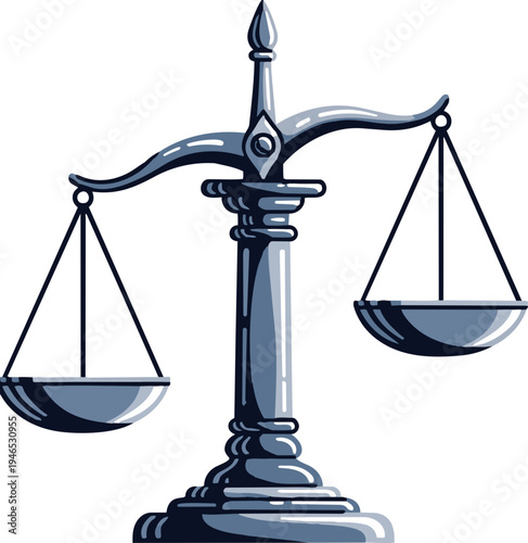 Scales of Justice Icon Isolated