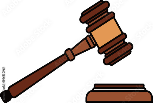 Gavel and Sound Block Illustration