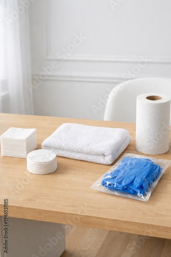 Wallpaper Mural Organized Care Setup. Neatly Arranged Essentials For Wound Management Or Aesthetic Preparation. Tidy Arrangement Of Tools And Supplies For Home Health Or Beauty Treatments Torontodigital.ca