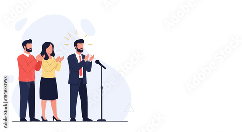 Business Presentation Success: Speaker Applauded by Colleagues