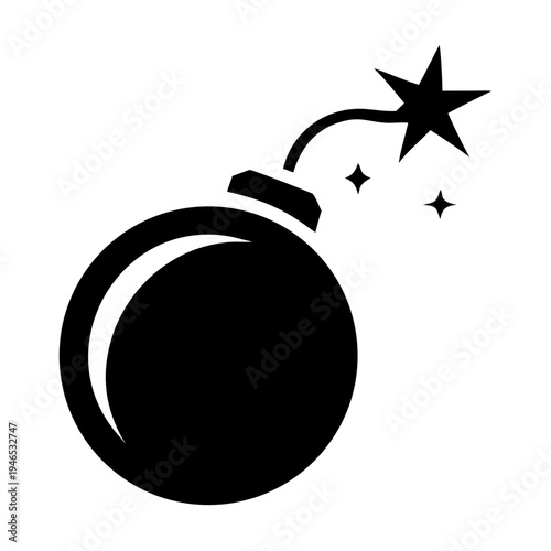 bomb explosive icon silhouette illustration for danger warning alert design