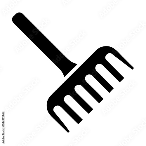 rake garden tool icon silhouette illustration for landscaping outdoor maintenance design