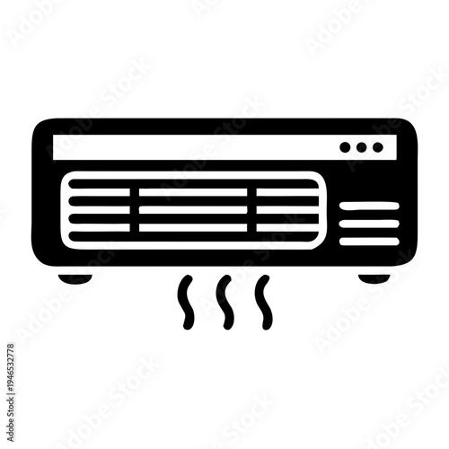 air conditioner appliance icon silhouette illustration for home office cooling design
