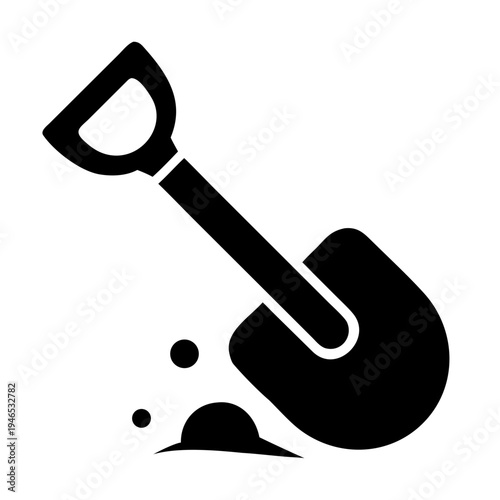shovel garden tool icon silhouette illustration for construction digging landscaping design