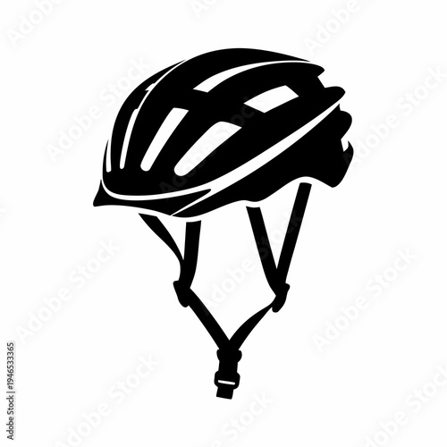 bicycle helmet safety gear icon silhouette illustration for cycling protection sport design
