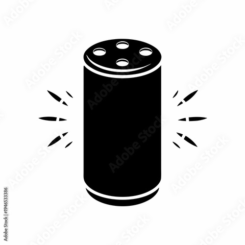 smart speaker voice assistant device icon silhouette illustration for home technology audio design