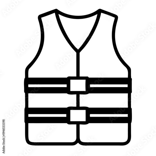 life jacket safety vest icon silhouette illustration for water rescue boating protection design