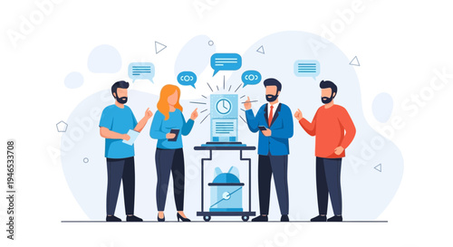 Team Discussing Project Ideas Around Digital Display