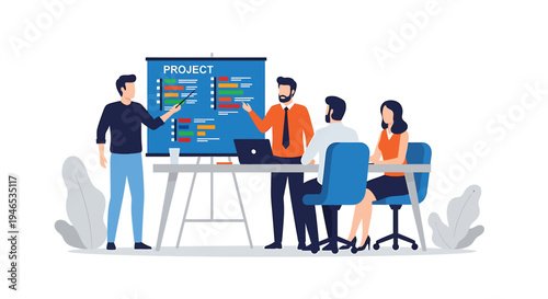 Business people in a meeting room.