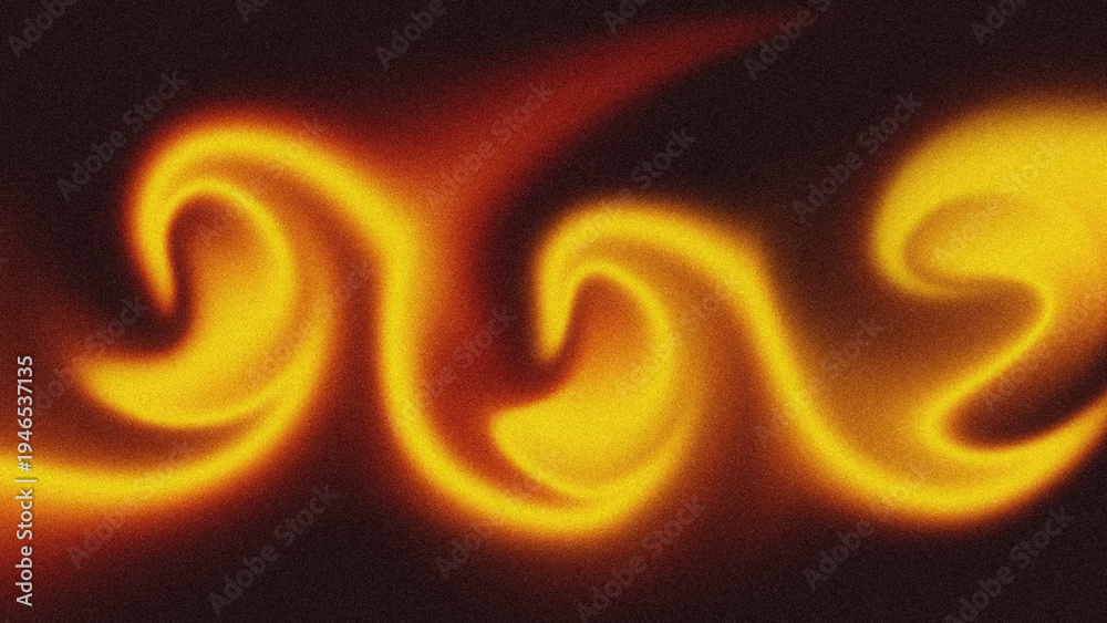 Naklejka premium Abstract background design of flowing golden liquid waves with retro grainy texture that is aesthetic and luxurious.