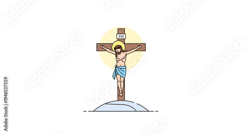 Jesus Christ Crucifixion Vector Illustration A Profound Depiction of Faith and Sacrifice