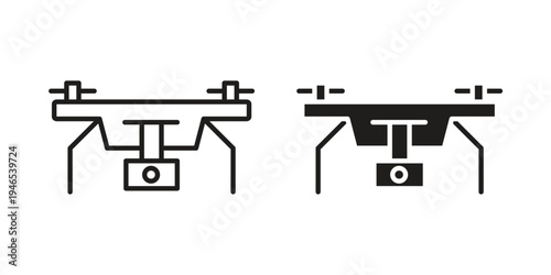 Drone icon in black stroke eps vector graphic