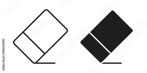 Eraser icon in black stroke eps vector graphic