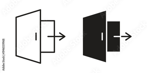 Exit icon in black stroke eps vector graphic
