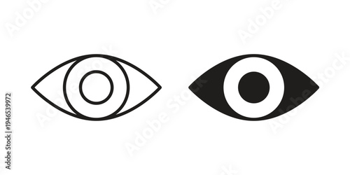 Eye icon in black stroke eps vector graphic