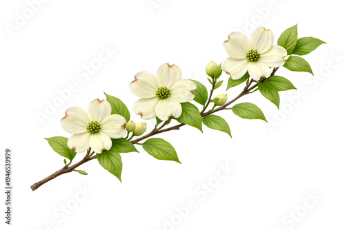 Delicate branch adorned with clusters of white flowering blossoms