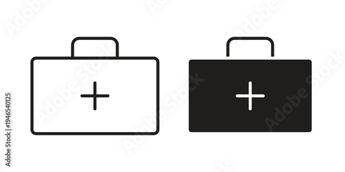 First aid icon in black stroke eps vector graphic
