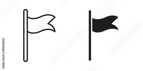 Flag icon in black stroke eps vector graphic