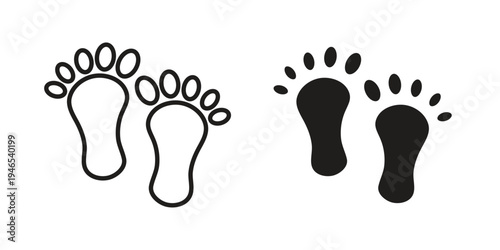 Footprint icon in black stroke eps vector graphic