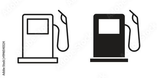 Gas station icon in black stroke eps vector graphic