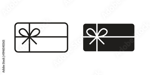Gift card icon in black stroke eps vector graphic
