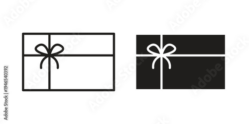 Gift voucher icon in black stroke eps vector graphic
