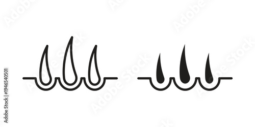 Hair icon in black stroke eps vector graphic