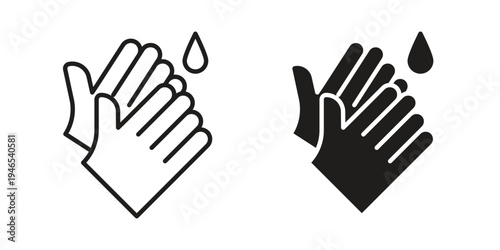 Handwashing icon in black stroke eps vector graphic