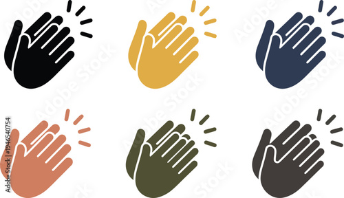 A colorful vector graphic illustration of multiple hands in different skin tones with motion lines