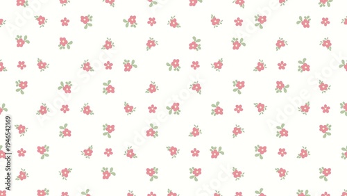 Obraz na płótnie Pink Ditsy Floral Seamless Pattern Background