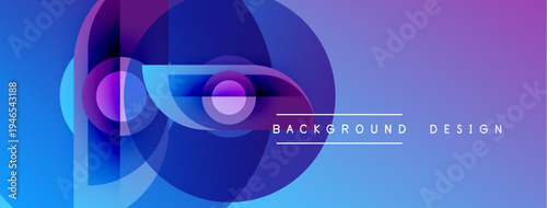 Abstract blue purple layers create dynamic visual effect. Modern design suitable for backgrounds, banners, presentations.