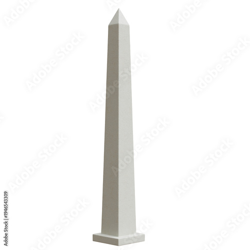 Ancient Egypt obelisk isolated on white, transparent. Monument symbol of Egyptian civilization. 3d render