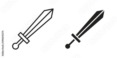 Sword icon vector isolated on white background. Simple icon set.