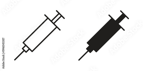 Syringe icon vector isolated on white background. Simple icon set.